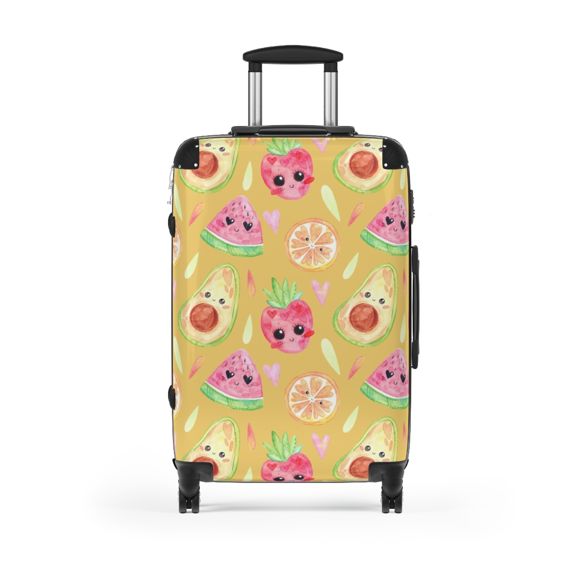 Cute Fruit Citrus Suitcase - Medium, Black