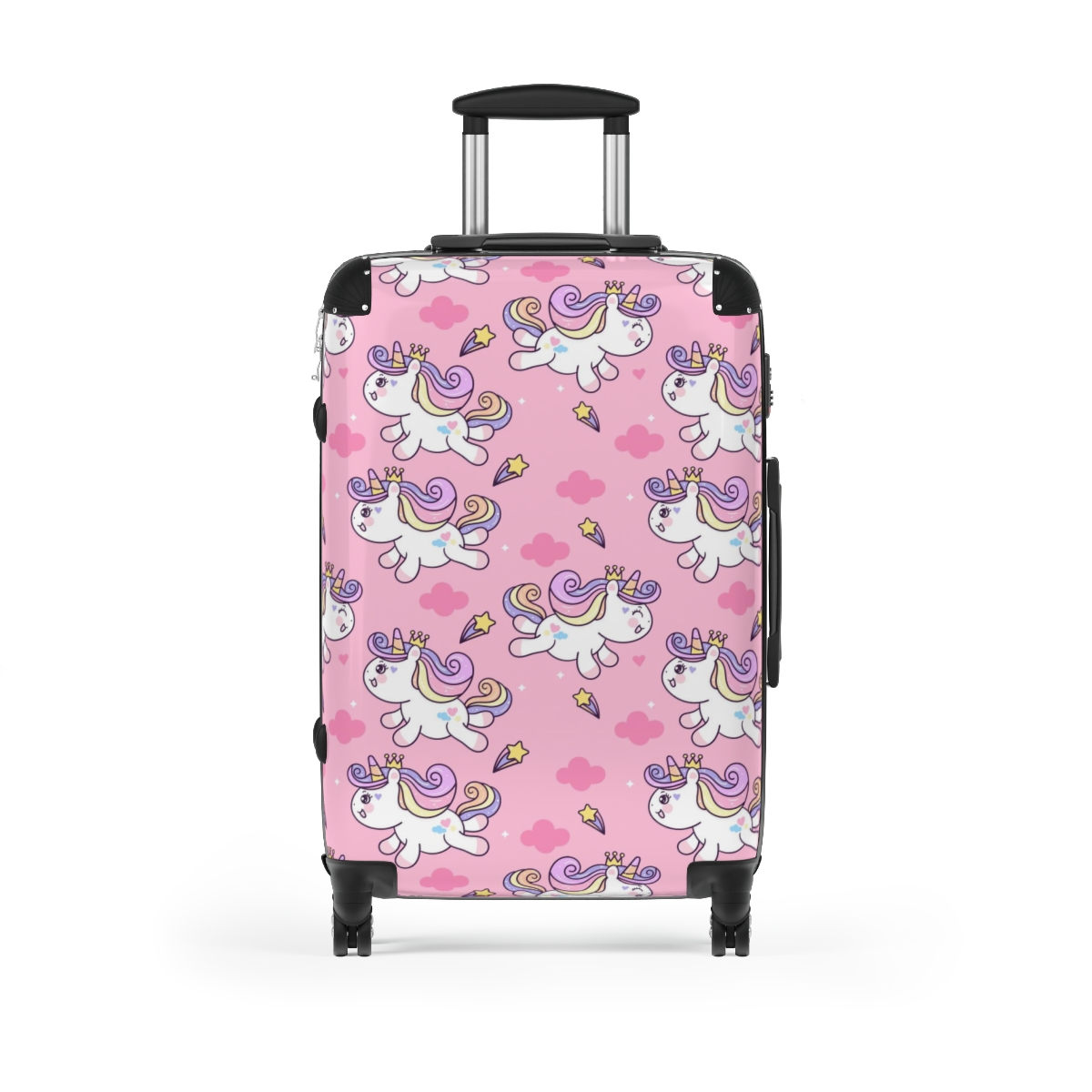 Pink Unicorn Suitcase - Medium, Black