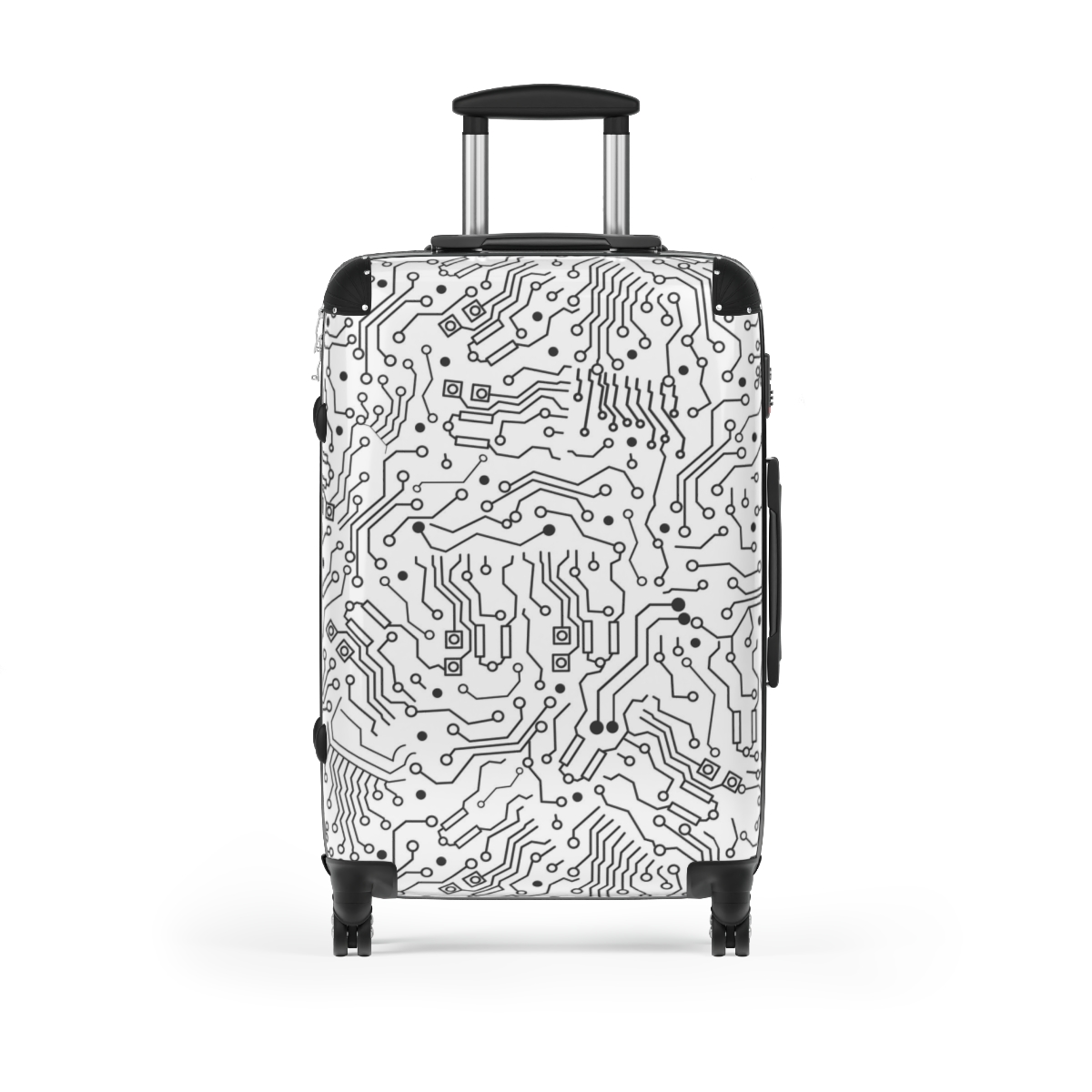 Black Circuit Board Suitcase - Medium, Black