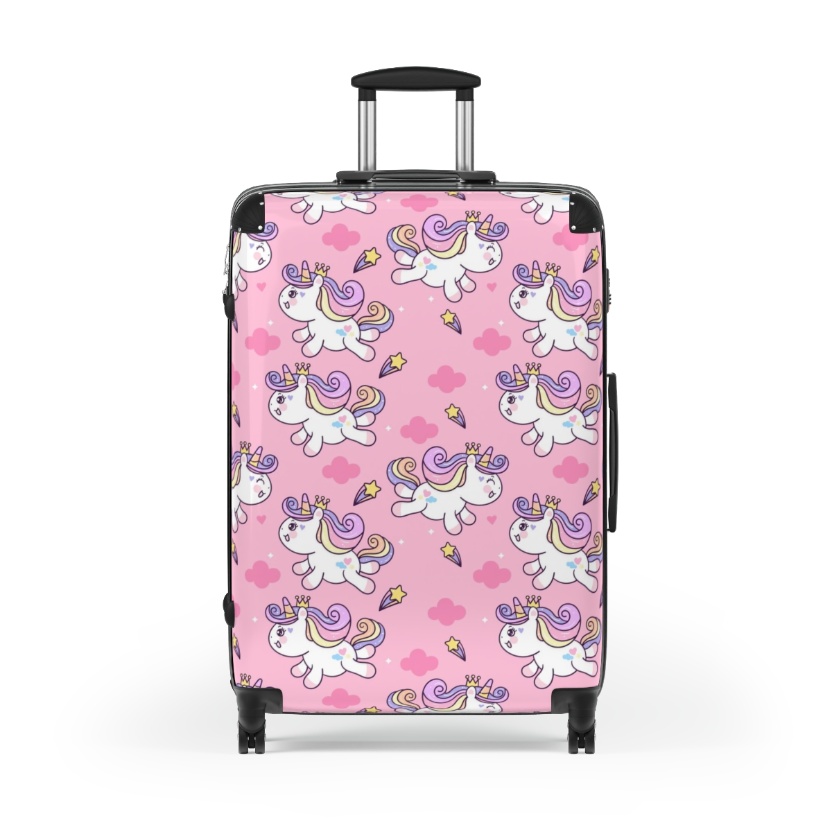 Pink Unicorn Suitcase - Large, Black