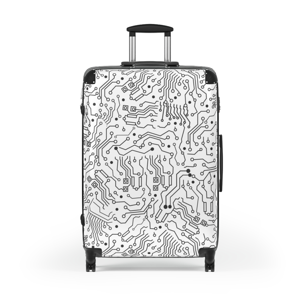 Black Circuit Board Suitcase - Large, Black