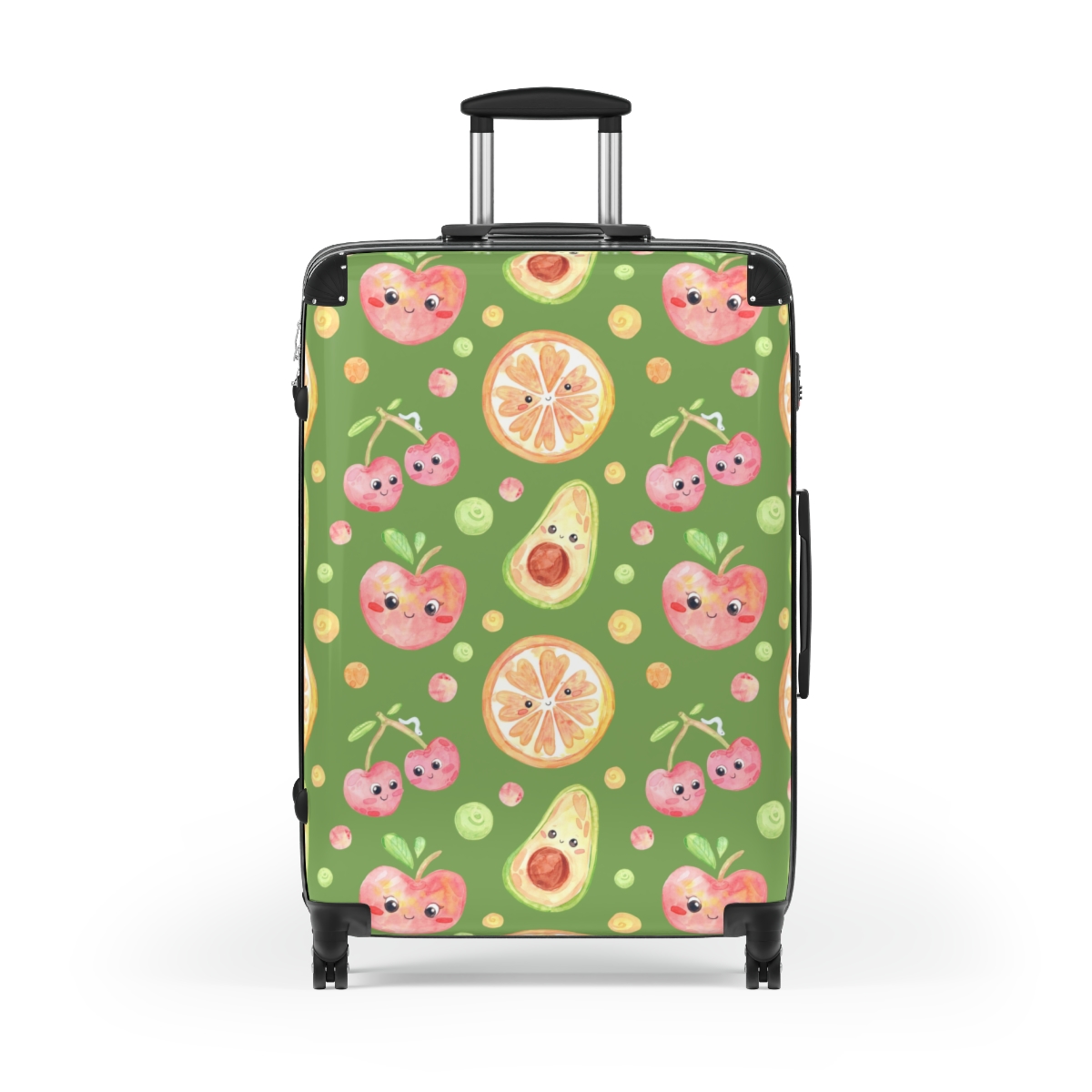 Cute Fruit Avocado Suitcase - Large, Black