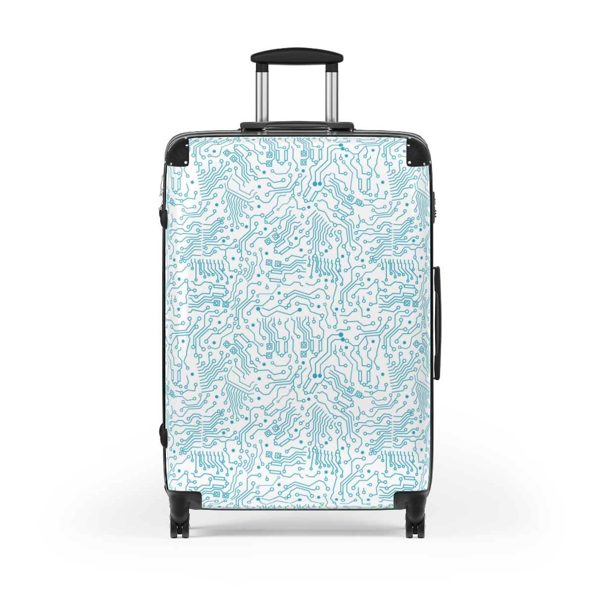 Blue Circuit Board Suitcase - Large, Black