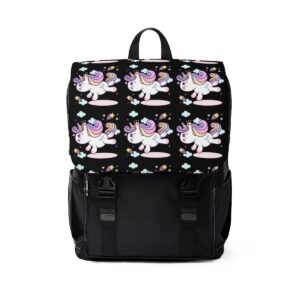 Unicorn Unisex Casual Shoulder Backpack - Black - One size