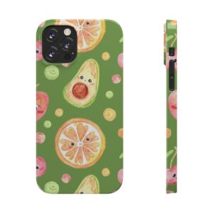 Avocado and Citrus Pattern iPhone Case | Slim Phone Cases - iPhone 12/12 Pro