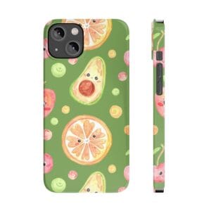 Avocado and Citrus Pattern iPhone Case | Slim Phone Cases - iPhone 14