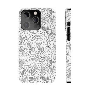 Circuit Board Pattern iPhone Slim Phone Cases - iPhone 14 Pro