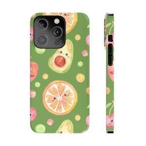 Avocado and Citrus Pattern iPhone Case | Slim Phone Cases - iPhone 14 Pro